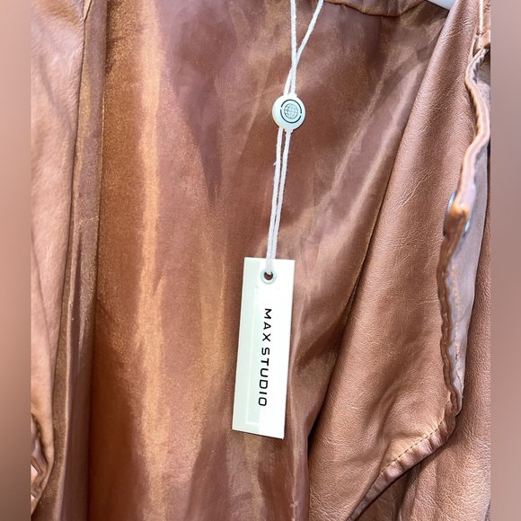Max Studio Leather Biker Jacket-NEVER WORN - Picture 7 of 8